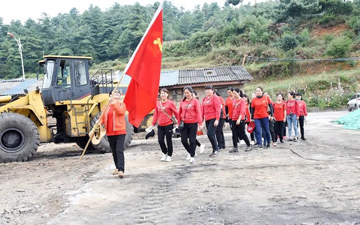 恩洪煤业党委开展“让党旗在效劳清静生产一线高高飘扬”主题党日活动